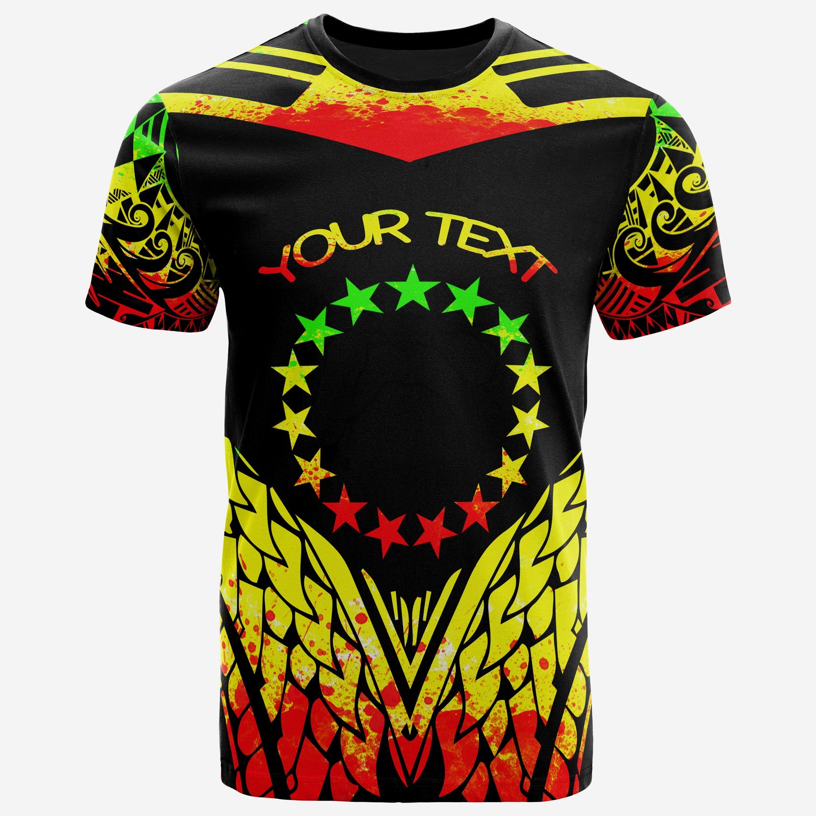 Cook Islands T Shirt Unique Eagle Feather Texture Reggae Unisex Reggae - Polynesian Pride