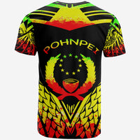 Pohnpei Custom T Shirt Unique Eagle Feather Texture Reggae - Polynesian Pride