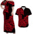 Hawaii Kakau Matching Dress and Hawaiian Shirt Polynesian Flower Tribal Red Version LT9 Red - Polynesian Pride