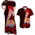 Polynesian Matching Dress and Hawaiian Shirt Tahiti Coat Of Arm with Hibiscus LT9 Red - Polynesian Pride