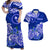 Federated States of Micronesia Chuuk Matching Hawaiian Shirt and Dress Polynesian Flower Tribal LT9 Blue - Polynesian Pride