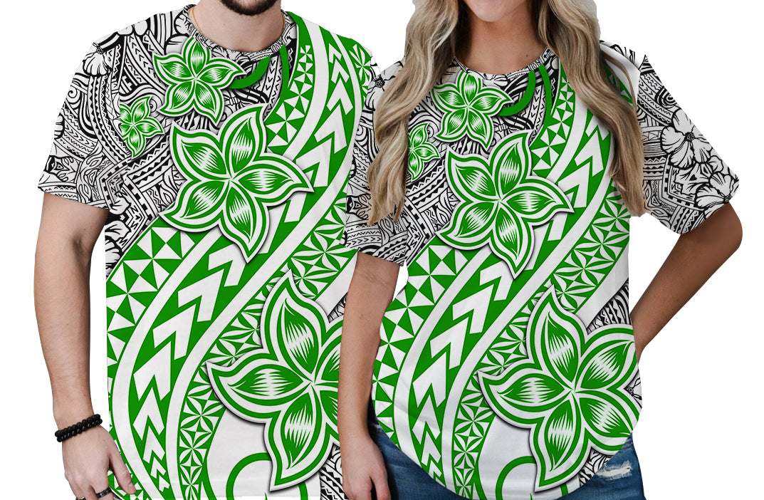 Traditional Polynesian Tribal Tattoo Retro Couple T Shirt Green LT9 No Men - Polynesian Pride