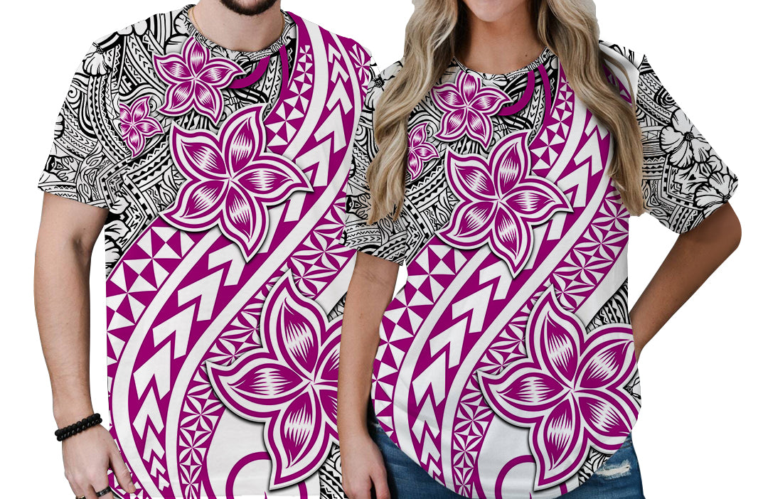 Traditional Polynesian Tribal Tattoo Retro Couple T Shirt Pink LT9 No Men - Polynesian Pride