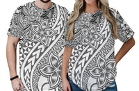 Traditional Polynesian Tribal Tattoo Retro Couple T Shirt Grey LT9 No Men - Polynesian Pride