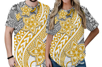 Traditional Polynesian Tribal Tattoo Retro Couple T Shirt Yellow LT9 No Men - Polynesian Pride