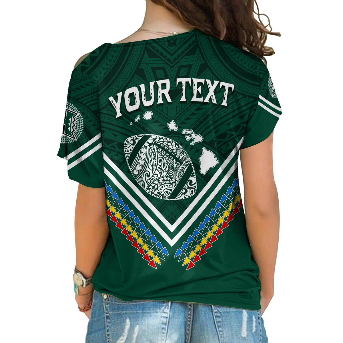 Personalised Hawaii Rainbow Warriors Cross Shoulder Shirt Simple Style LT7 - Polynesian Pride