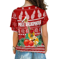 Hawaii Christmas Cross Shoulder Shirt Mele Kalikimaka - Ukulele LT7 - Polynesian Pride