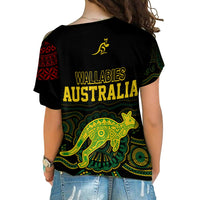 Personalised Aussie Wallabies Mix Mate Maa Tonga Cross Shoulder Shirt Ver 01 LT7 - Polynesian Pride