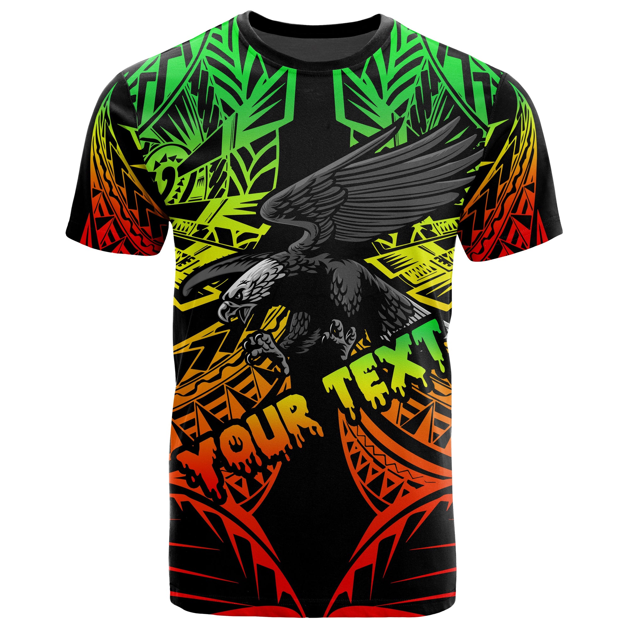 Samoa Polynesian Custom T Shirt Eagle Tribal Pattern Reggae Unisex Reggae - Polynesian Pride