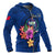 Samoa Polynesian Custom Zip up Hoodie Floral With Seal Blue - Polynesian Pride