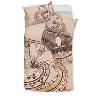 Papua New Guinea Bedding Set - Hibiscus Flower Vintage Style - Polynesian Pride