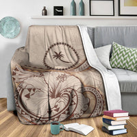 Chuuk Premium Blanket - Hibiscus Flowers Vintage Style - Polynesian Pride