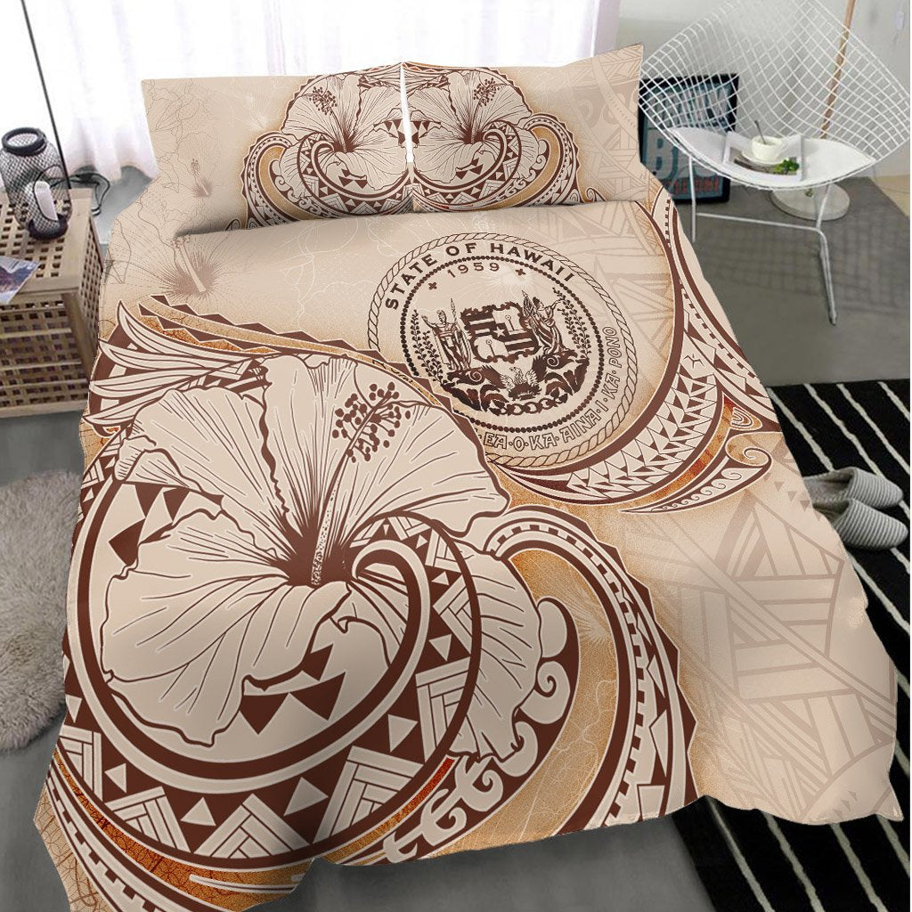 Hawaii Bedding Set - Hibiscus Flower Vintage Style - Polynesian Pride