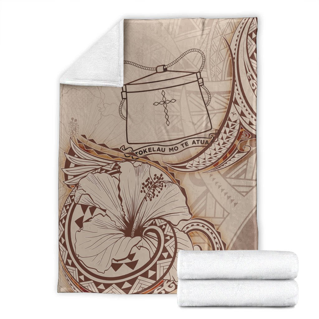 Tokelau Premium Blanket - Hibiscus Flowers Vintage Style - Polynesian Pride
