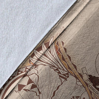 Vanuatu Premium Blanket - Hibiscus Flowers Vintage Style - Polynesian Pride