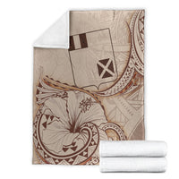 Wallis and Futuna Premium Blanket - Hibiscus Flowers Vintage Style - Polynesian Pride
