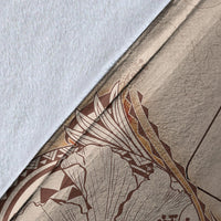 Wallis and Futuna Premium Blanket - Hibiscus Flowers Vintage Style - Polynesian Pride