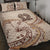 Papua New Guinea Quilt Bed Set - Hibiscus Flowers Vintage Style Nude - Polynesian Pride