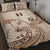 Wallis and Futuna Quilt Bed Set - Hibiscus Flowers Vintage Style Nude - Polynesian Pride