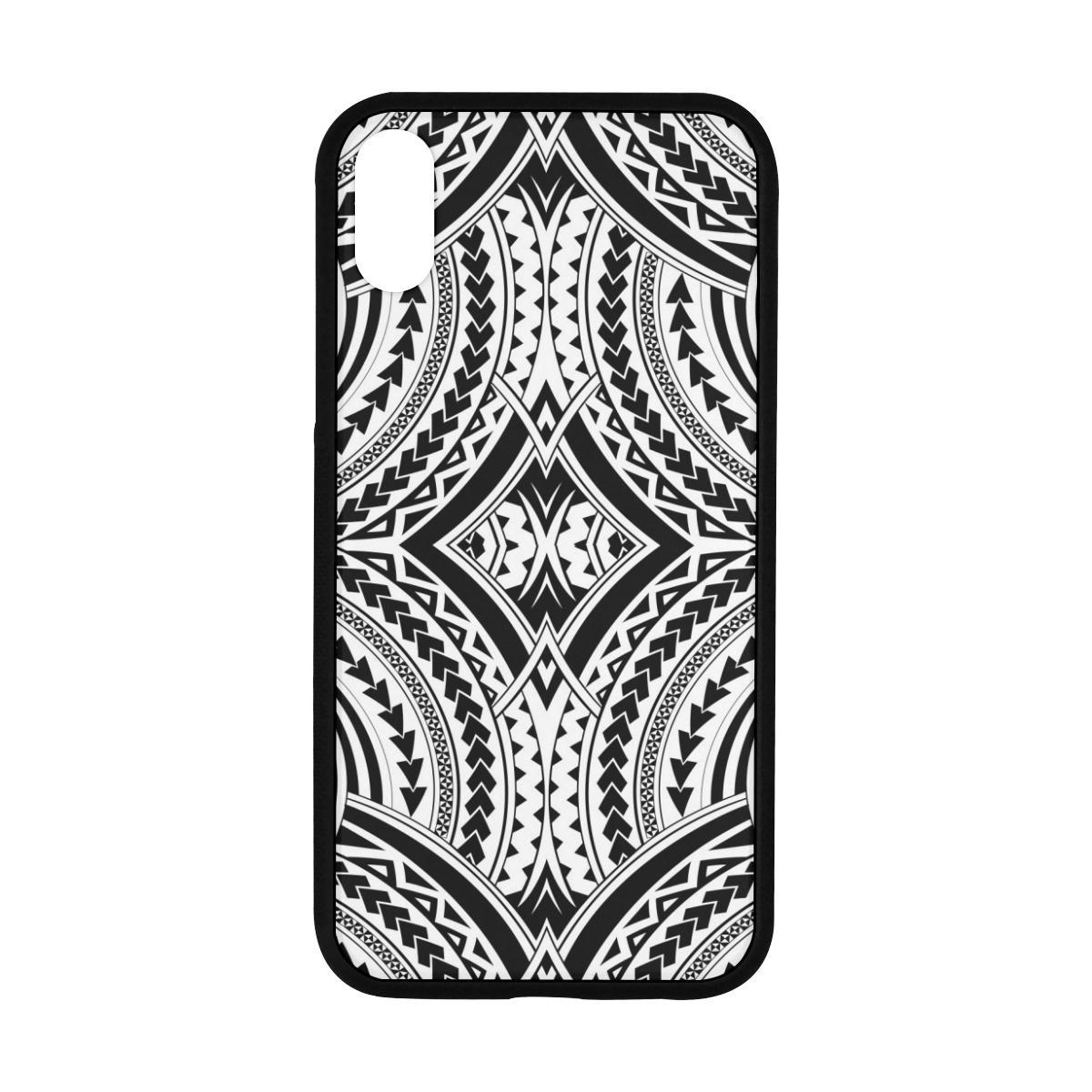 Polynesian 12 Rubber Phone Case One Size iPhone XR (6.1") Black - White - Polynesian Pride