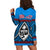 (Custom Personalised) Guam Chamorro Hoodie Dress Latte Stone Blue Polynesian Haligi LT13 - Polynesian Pride