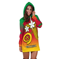 Vanuatu Novelty Hoodie Dress Frangipani Tropical Spa Flower LT13 - Polynesian Pride