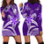 (Custom Personalised) Hawaii Flowers Wave Hoodie Dress Kanaka Maoli Purple Polynesian LT13 Purple - Polynesian Pride