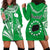 Rarotonga Cook Islands Hoodie Dress Turtle and Map Style Green LT13 Green - Polynesian Pride