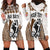 Custom Personalised Fiji Rugby Bati Hoodie Dress Proud Tapa Pattern LT13 White - Polynesian Pride