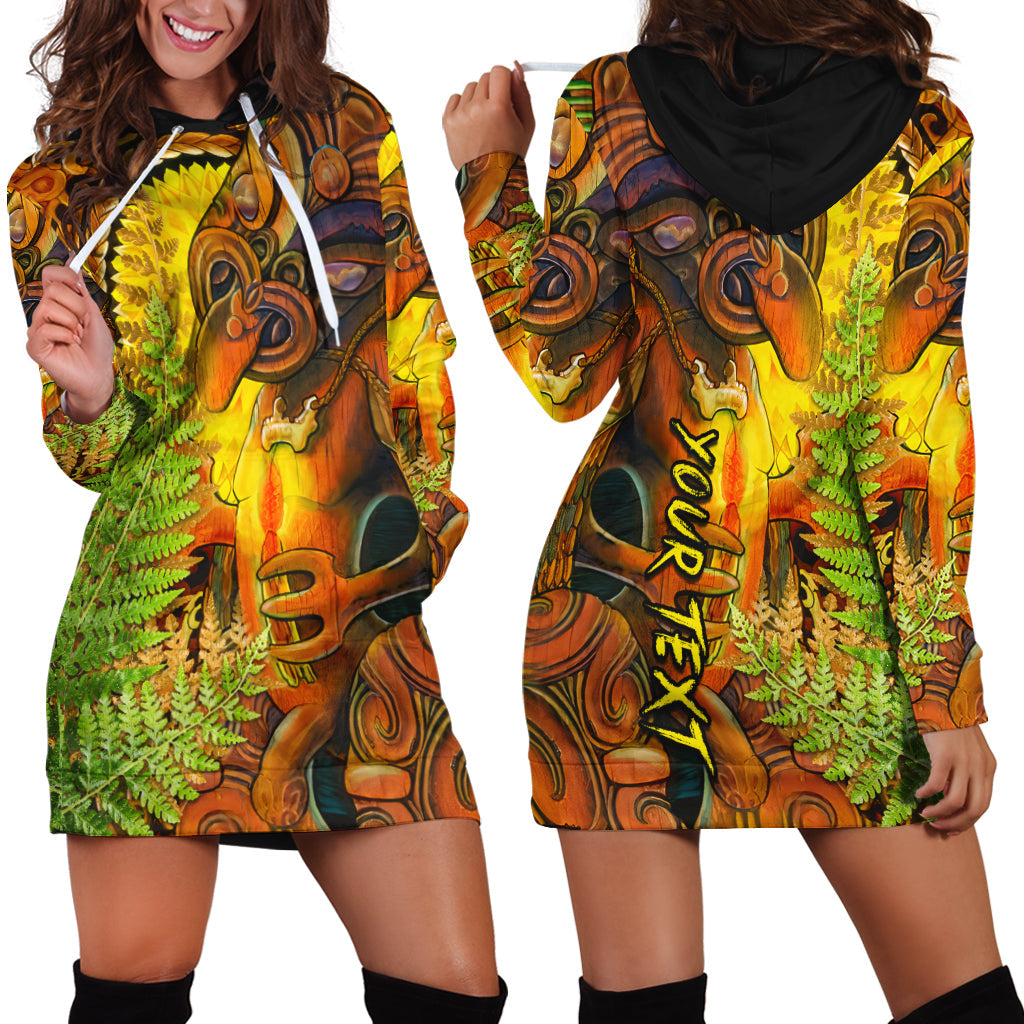 (Custom Personalised) Hei Tiki Maori Hoodie Dress Fern Aotearoa Ta Moko Sun LT13 Art - Polynesian Pride