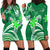 (Custom Personalised) Hawaii Flowers Wave Hoodie Dress Kanaka Maoli Green Polynesian LT13 Green - Polynesian Pride