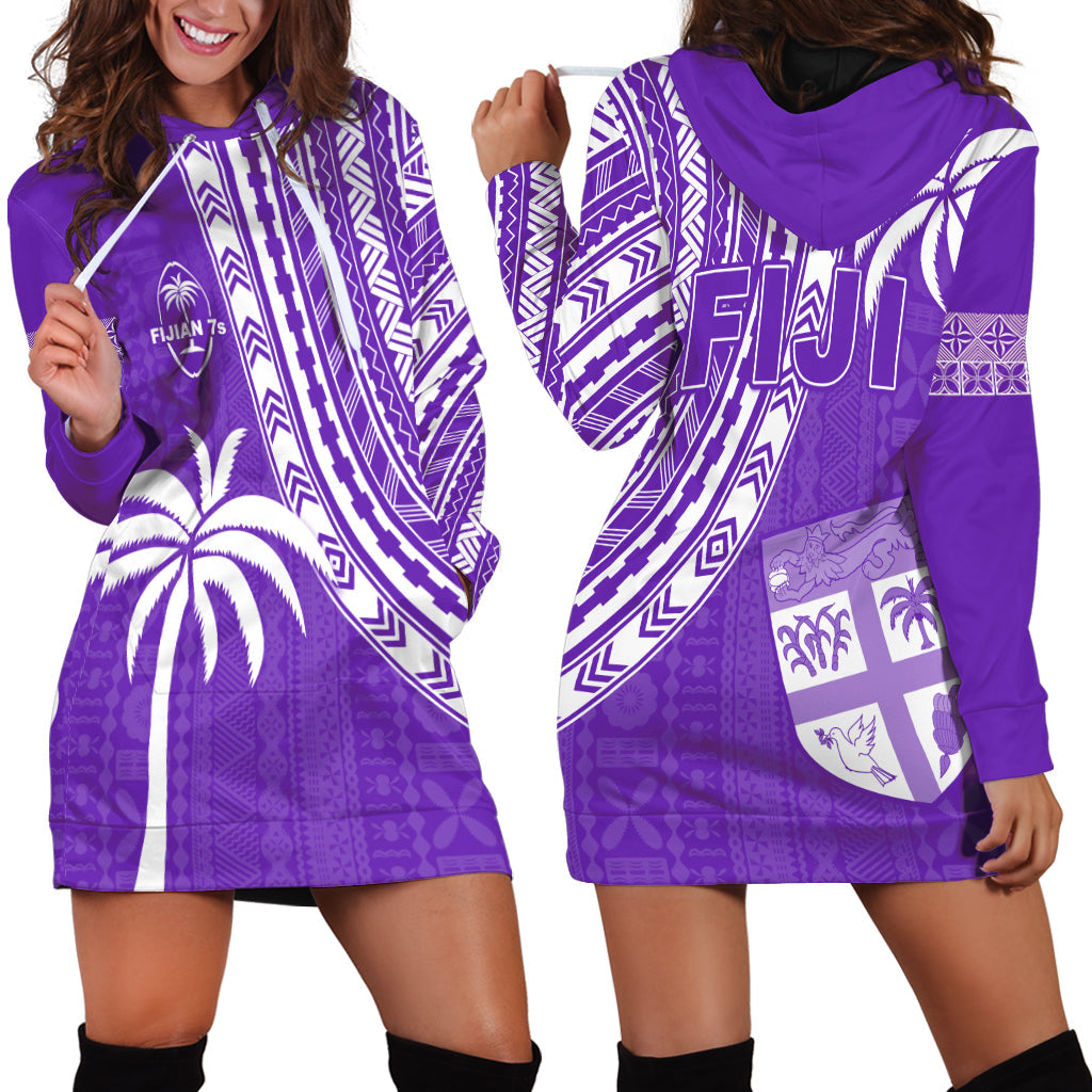 Fiji Rugby Sevens Hoodie Dress Fijian 7s Tapa Polynesian Purple LT13 Purple - Polynesian Pride