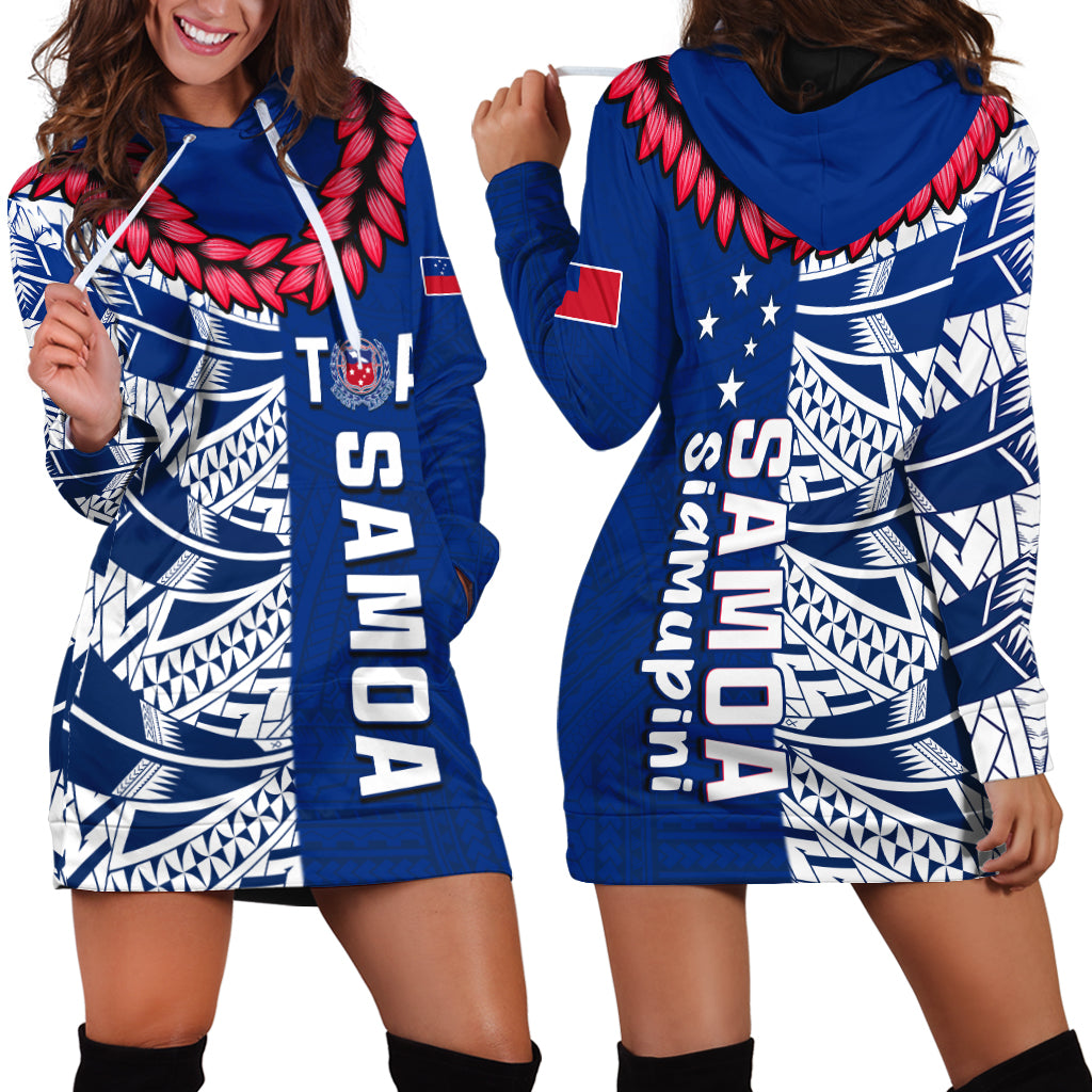 Toa Samoa Rugby Hoodie Dress Siamupini Ula Fala Blue LT13 Blue - Polynesian Pride