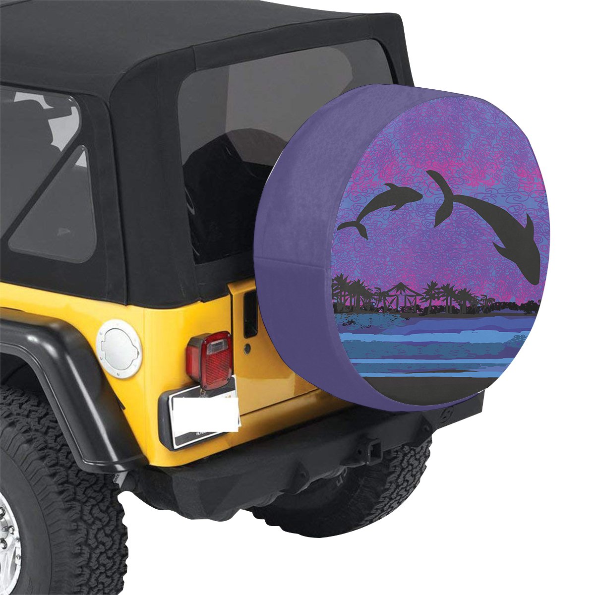 Dolphin Dance In Night Spare Tire Cover AH - Polynesian Pride