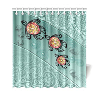 Hawaii Turtle Swimming Tribal Polynesian Shower Curtain - AH - Min Style - Polynesian Pride