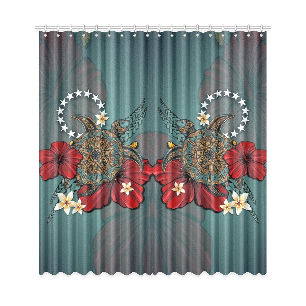 Cook Islands Window Curtain Turtle One Size 50"x108"(Two Piece) Green - Polynesian Pride