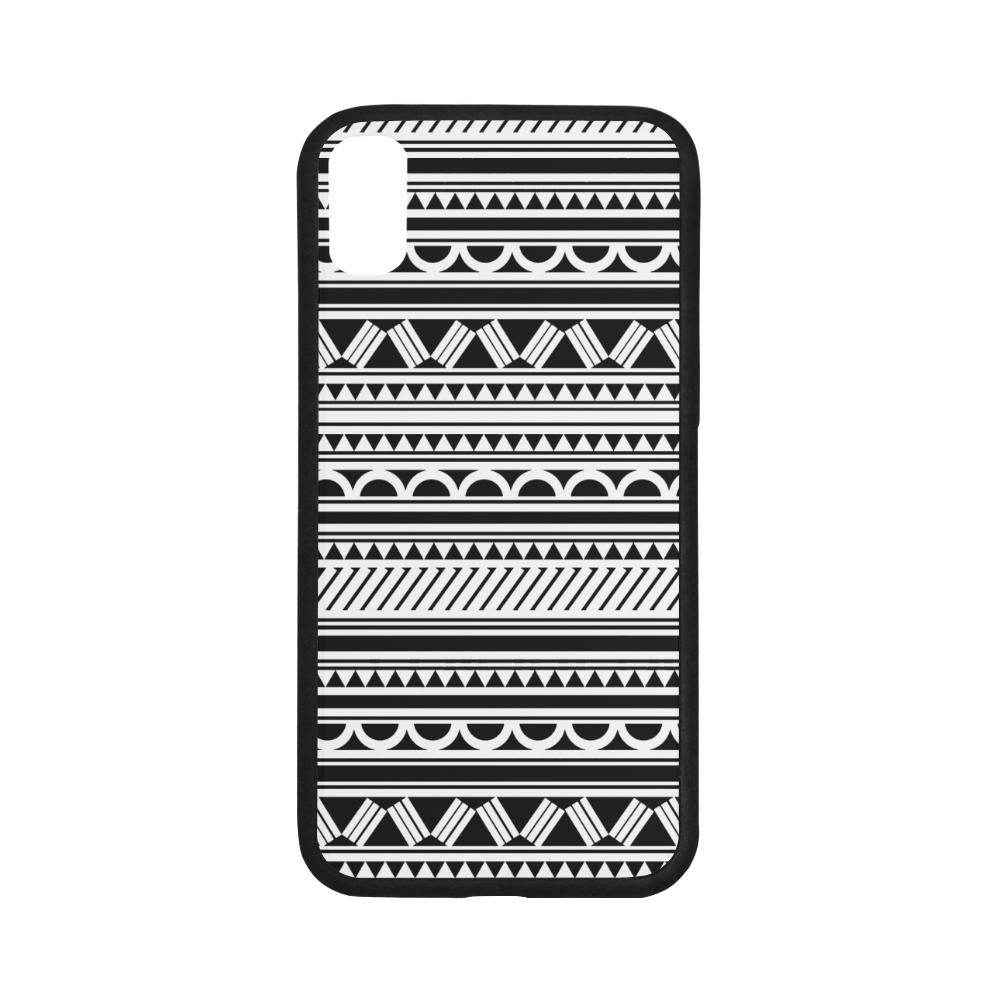 Polynesian 14 Rubber Phone Case One Size iPhone X Black - White - Polynesian Pride