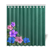 Only Hibiscus Shower Curtain 177 x 172 (cm) White - Polynesian Pride