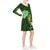 Hawaii Long Sleeve String Tie Dress - Green Hibiscus Women Green - Polynesian Pride