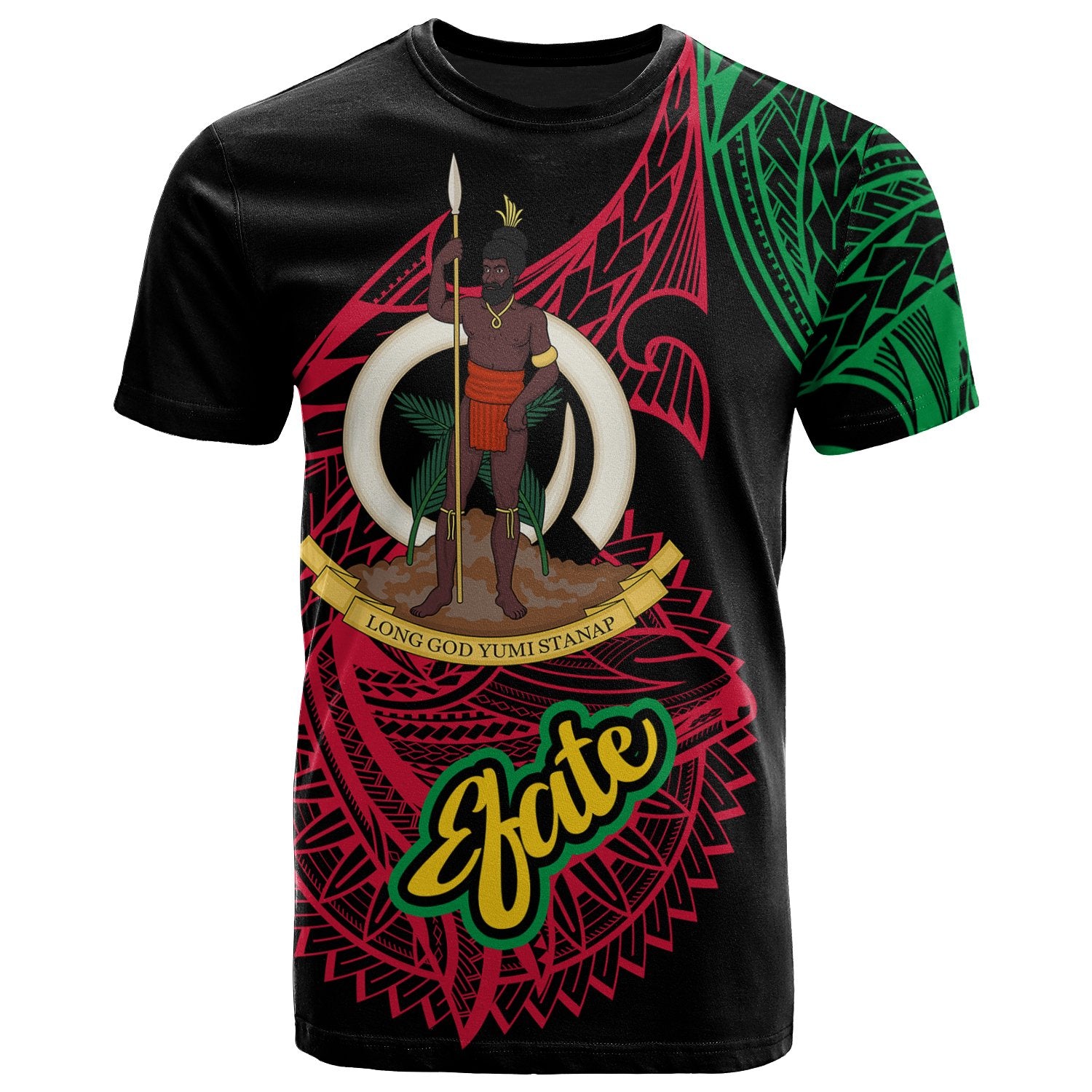Vanuatu T Shirt Efate Seal of Vanuatu Special Style Unisex Black - Polynesian Pride