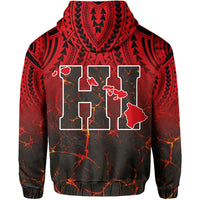 Polynesian Kakau Queen Liliuokalani Map of Hawaii Zip Hoodie - Polynesian Pride
