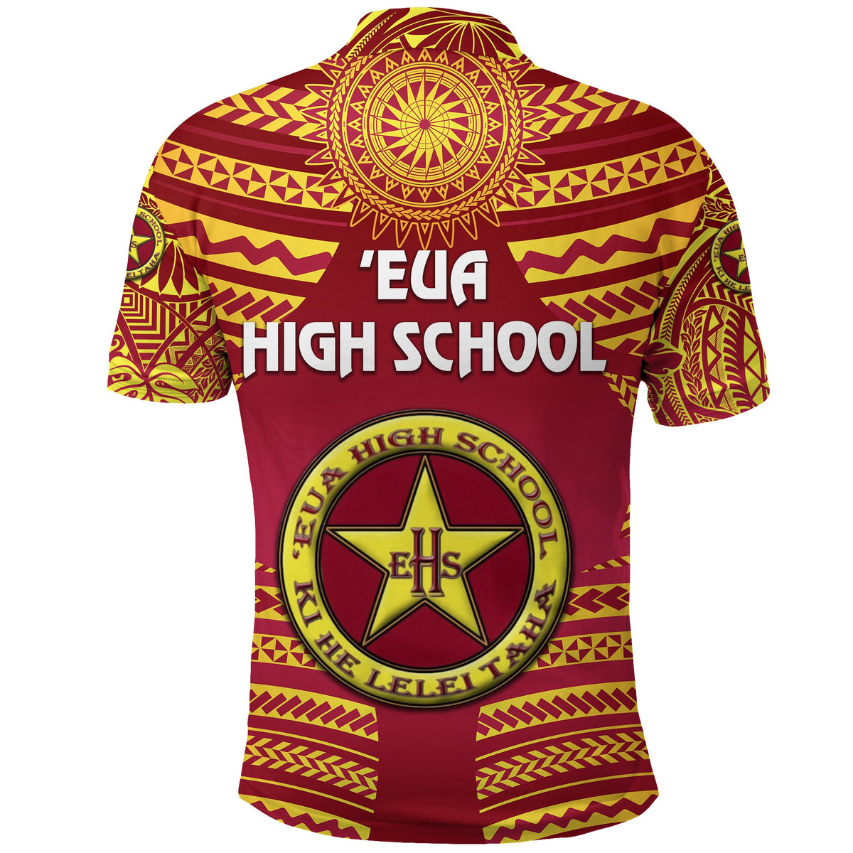 Eua High School Polo Shirt Creative Style Maroon NO.2 - Polynesian Pride