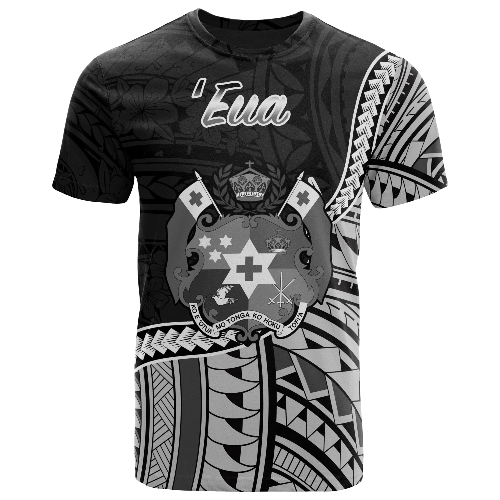 Tonga T Shirt Eua Polynesian Patterns Black - Polynesian Pride