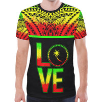 Chuuk States New All Over Print T Shirt Chuuk Love & F S M Seal Reggae Version Unisex Black - Polynesian Pride