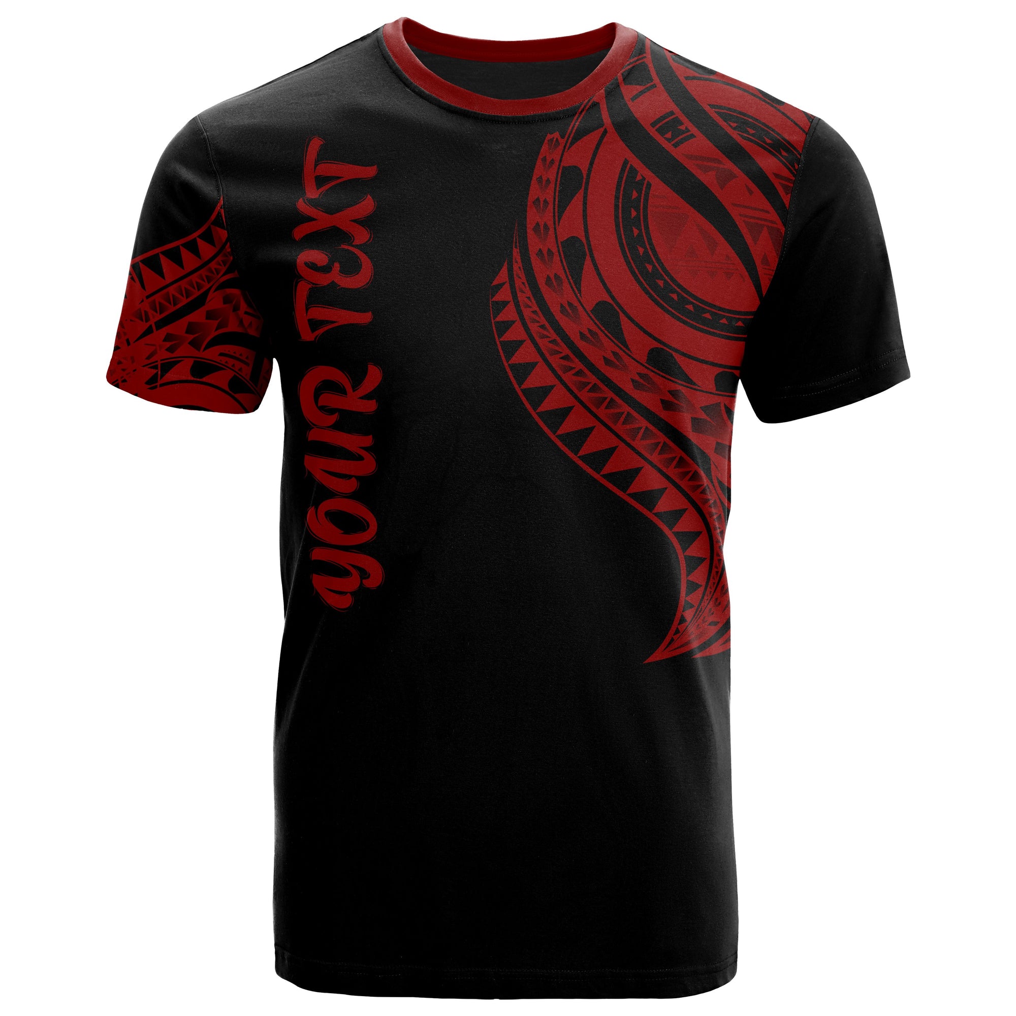 Kiribati Custom T Shirt Kiribati Tatau Red Patterns Unisex Black - Polynesian Pride