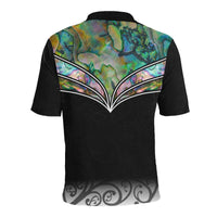 Paua Shell With Maori Face Polo T Shirt - Polynesian Pride