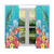 Three Turtle And Hibiscus Window Curtain( Two Piece) Blue - Polynesian Pride