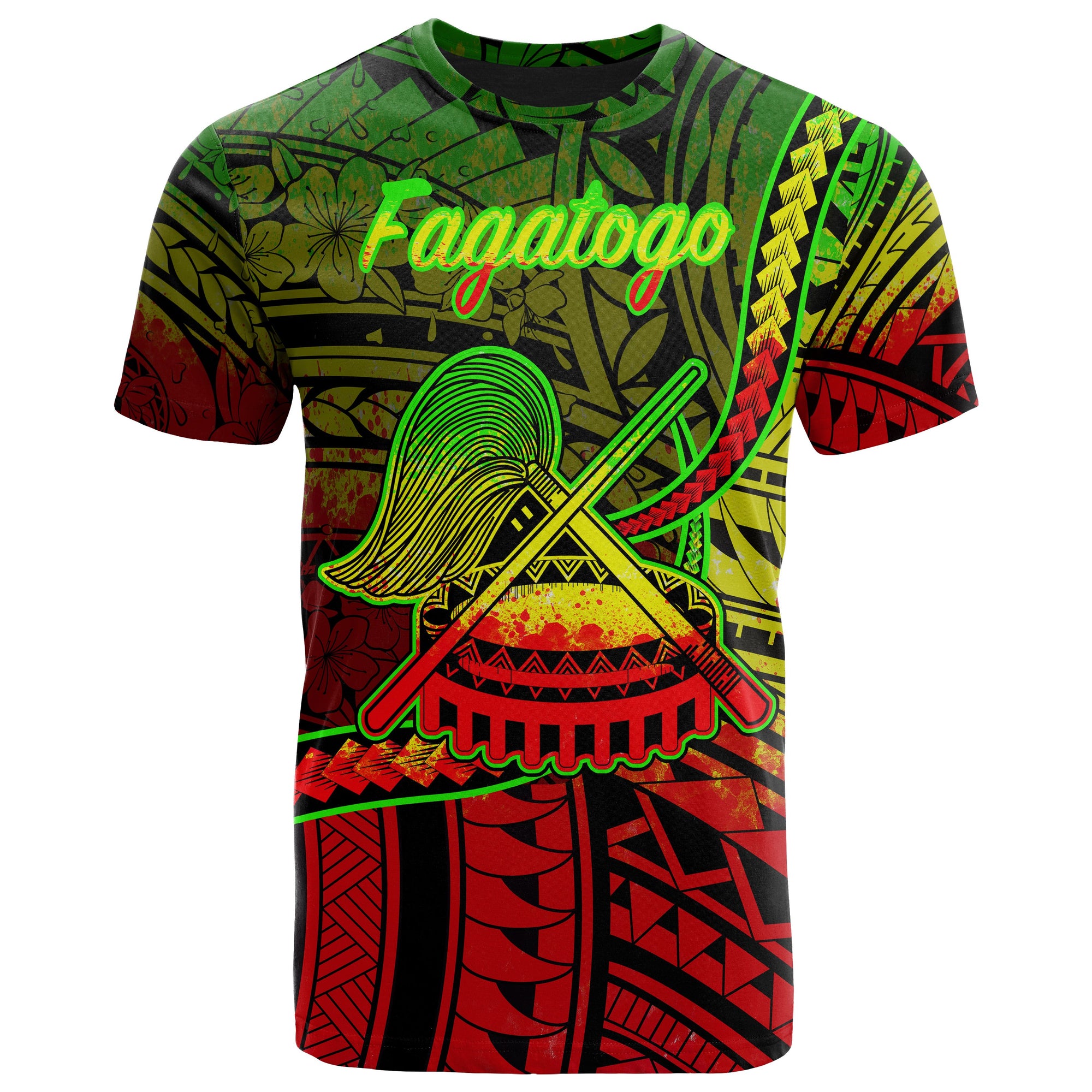 American Samoa T Shirt Fagatogo Polynesian Reggae Patterns Unisex Black - Polynesian Pride