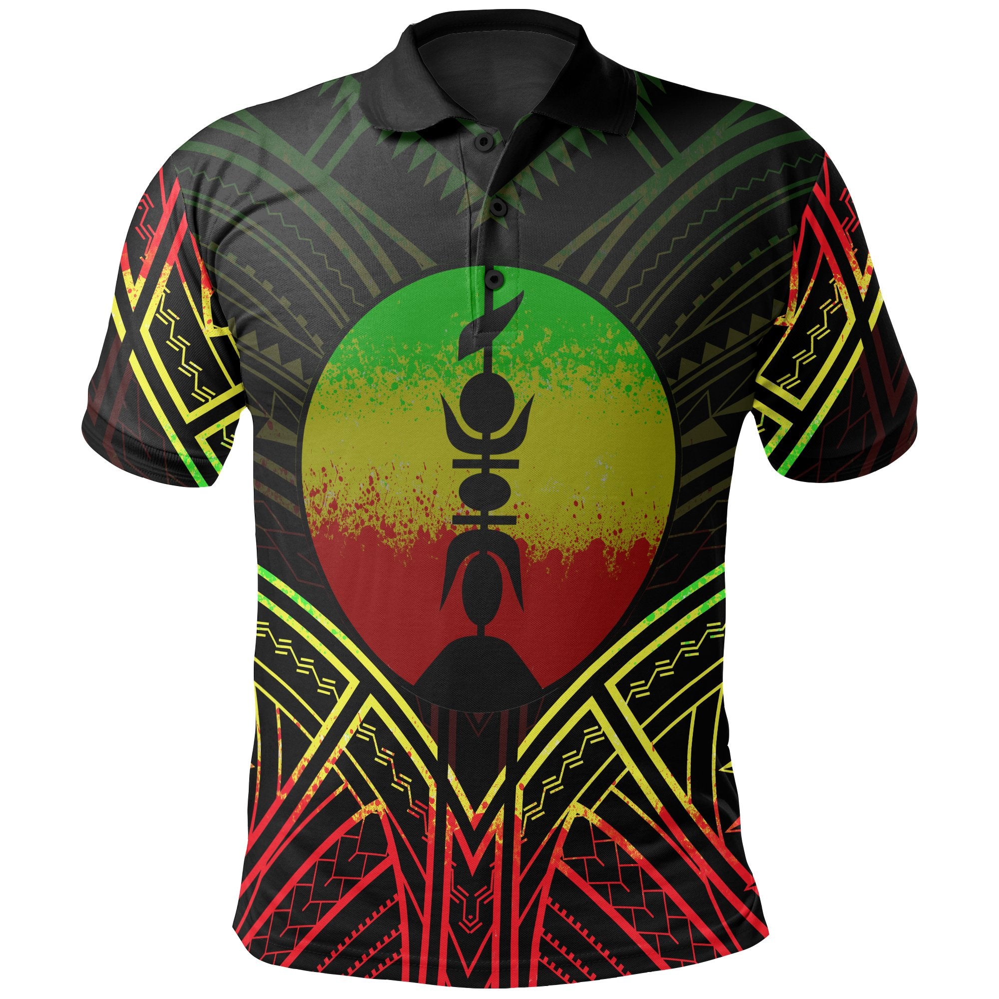 New Caledonia Polo Shirt Kanaky Seal Reggae Tribal Patterns Unisex White - Polynesian Pride