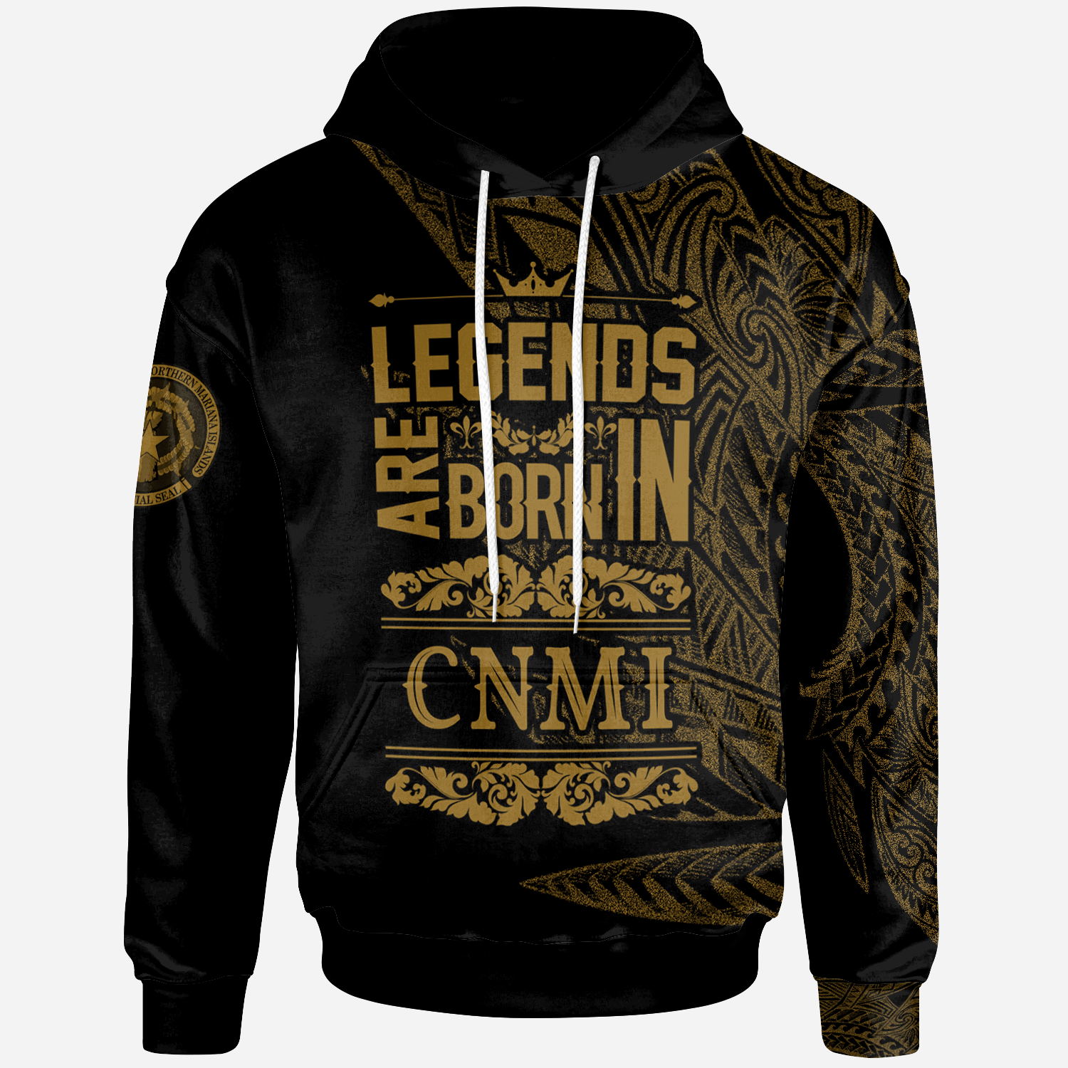 Northern Mariana Islands Hoodie Legends Are Born In Gold Color Unisex Gold - Polynesian Pride